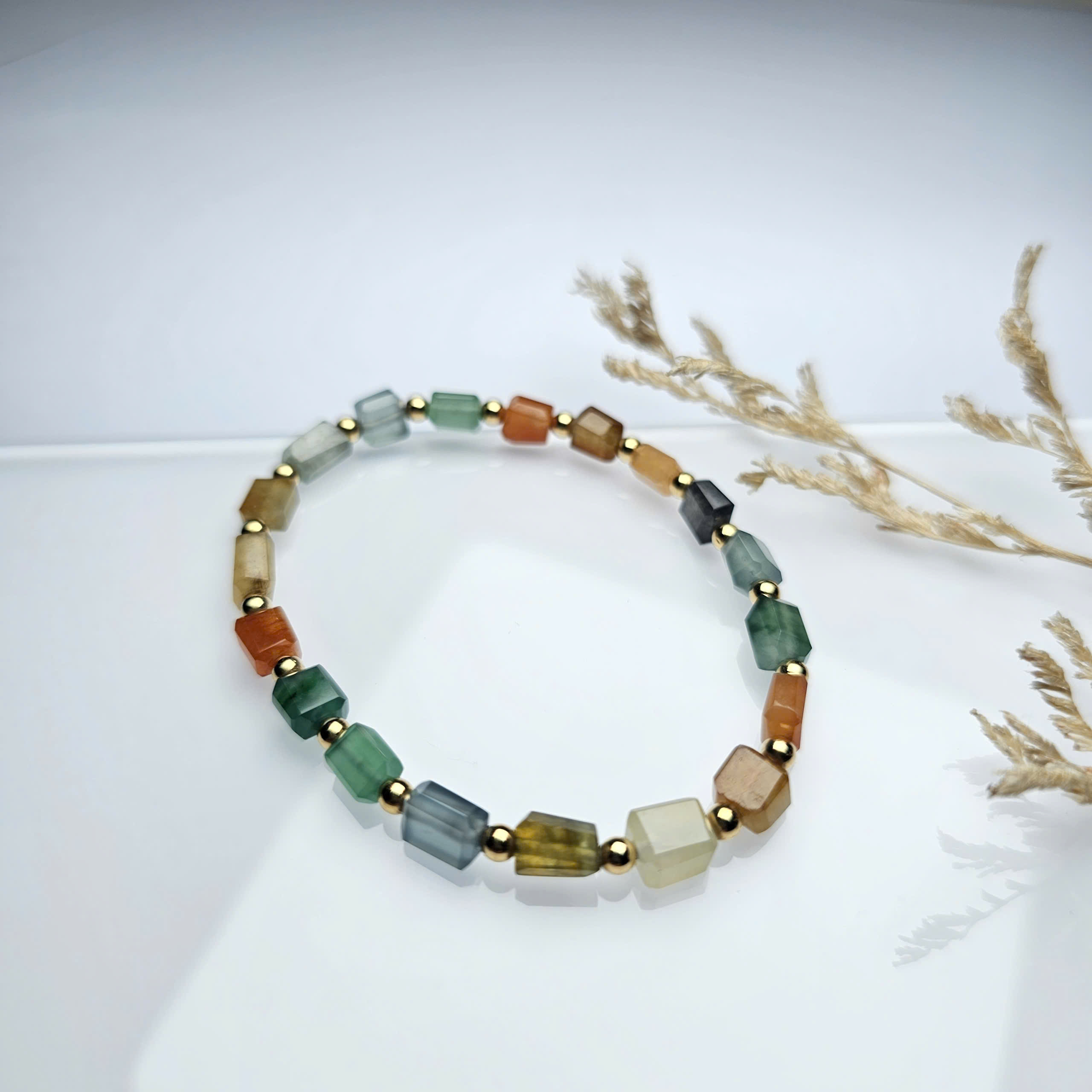 Chuỗi vòng phỉ thúy kẹo ngọt mix bi 18k - Hình ảnh 3