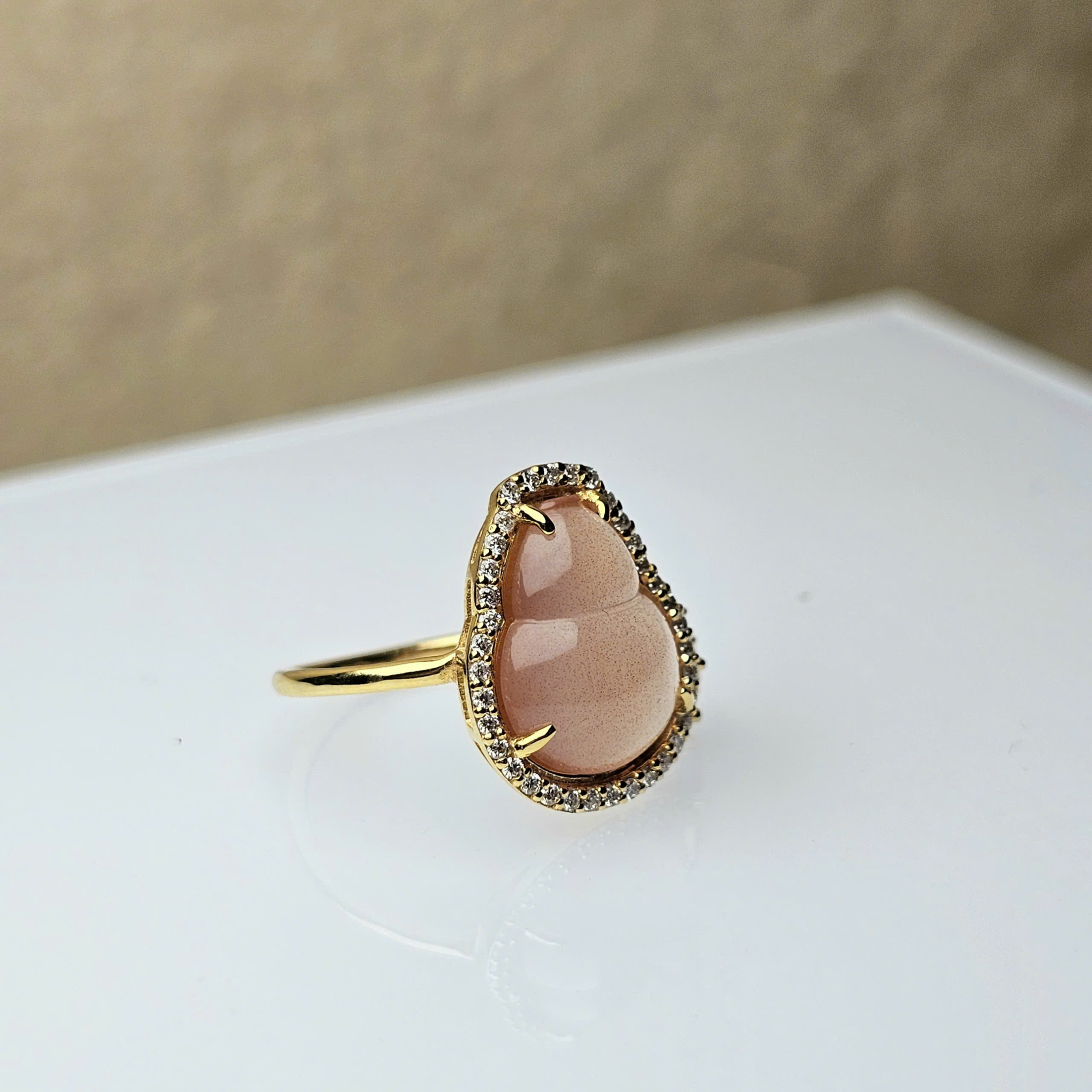 Nhẫn hồ lô hồng băng Nam Hồng Bảo Sơn mix Sapphire tím, vàng 10k - Hình ảnh 4